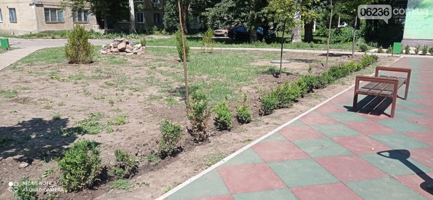 Коммунальщики продолжают озеленение детской площадки, подаренной городу Метинвестом (ФОТОФАКТ), фото-2